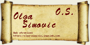 Olga Simović vizit kartica